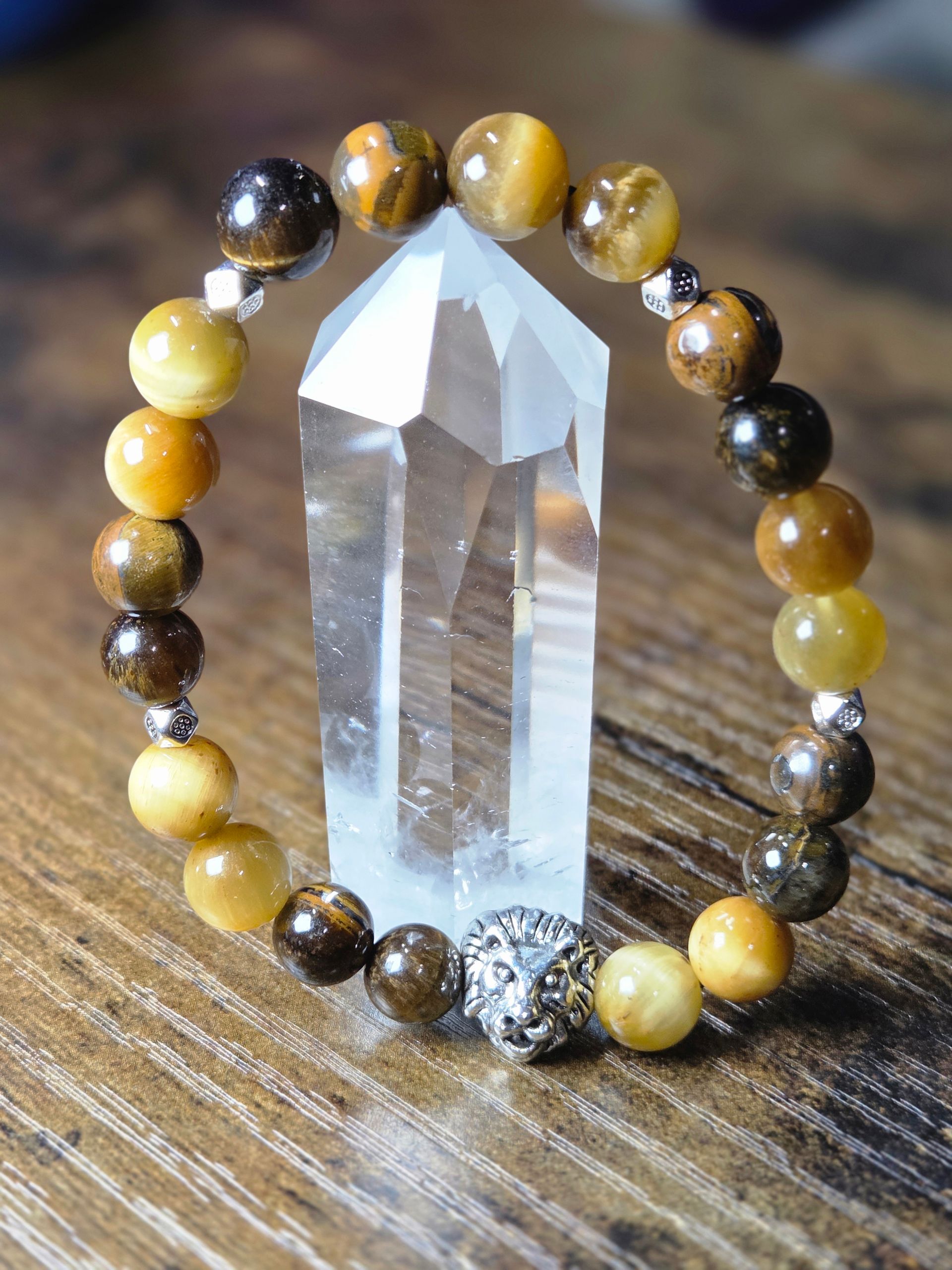 Golden and Brown Tigers Eye with Lions head