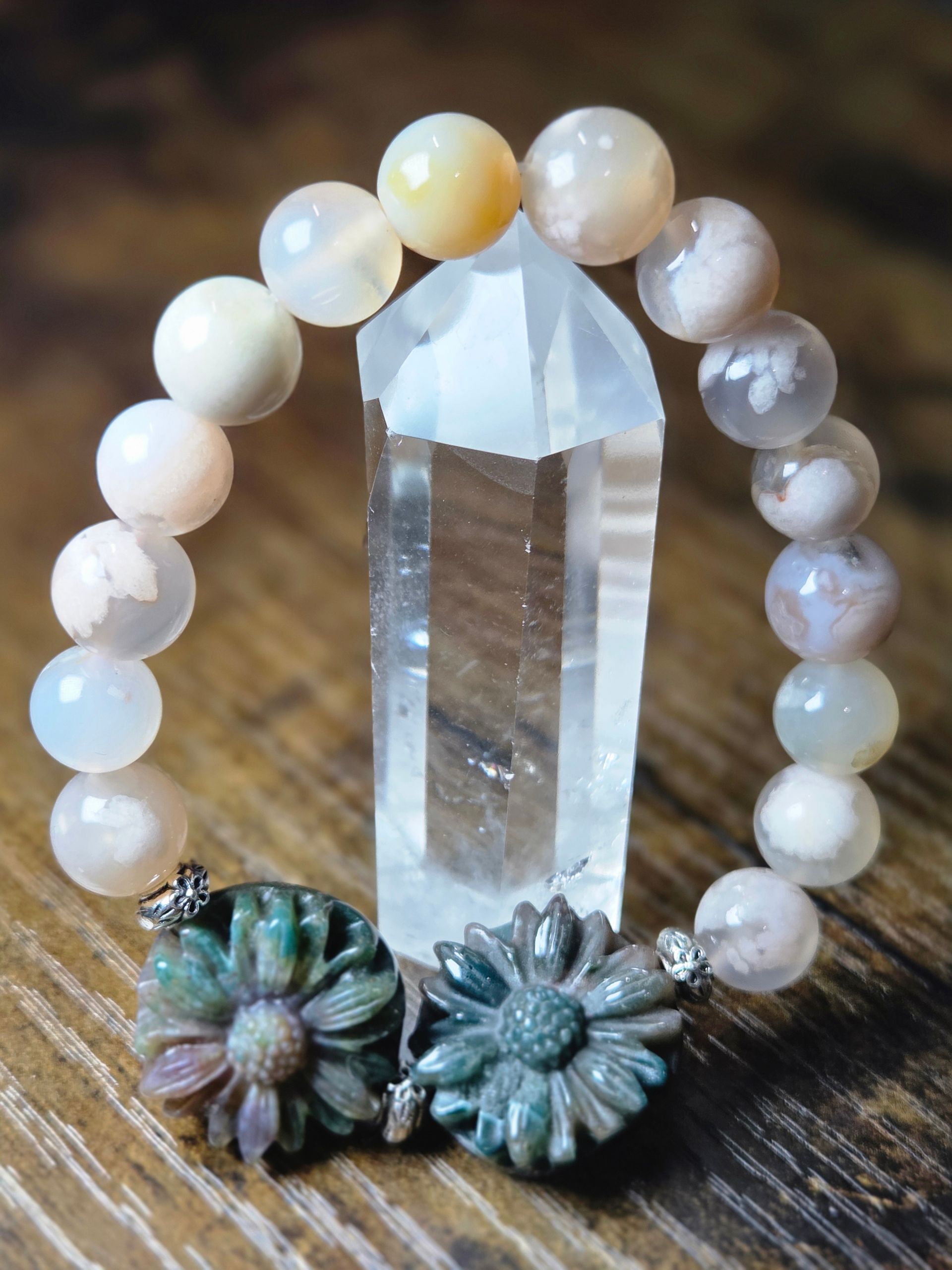 Ocean Jasper Flowers with Flower Agate