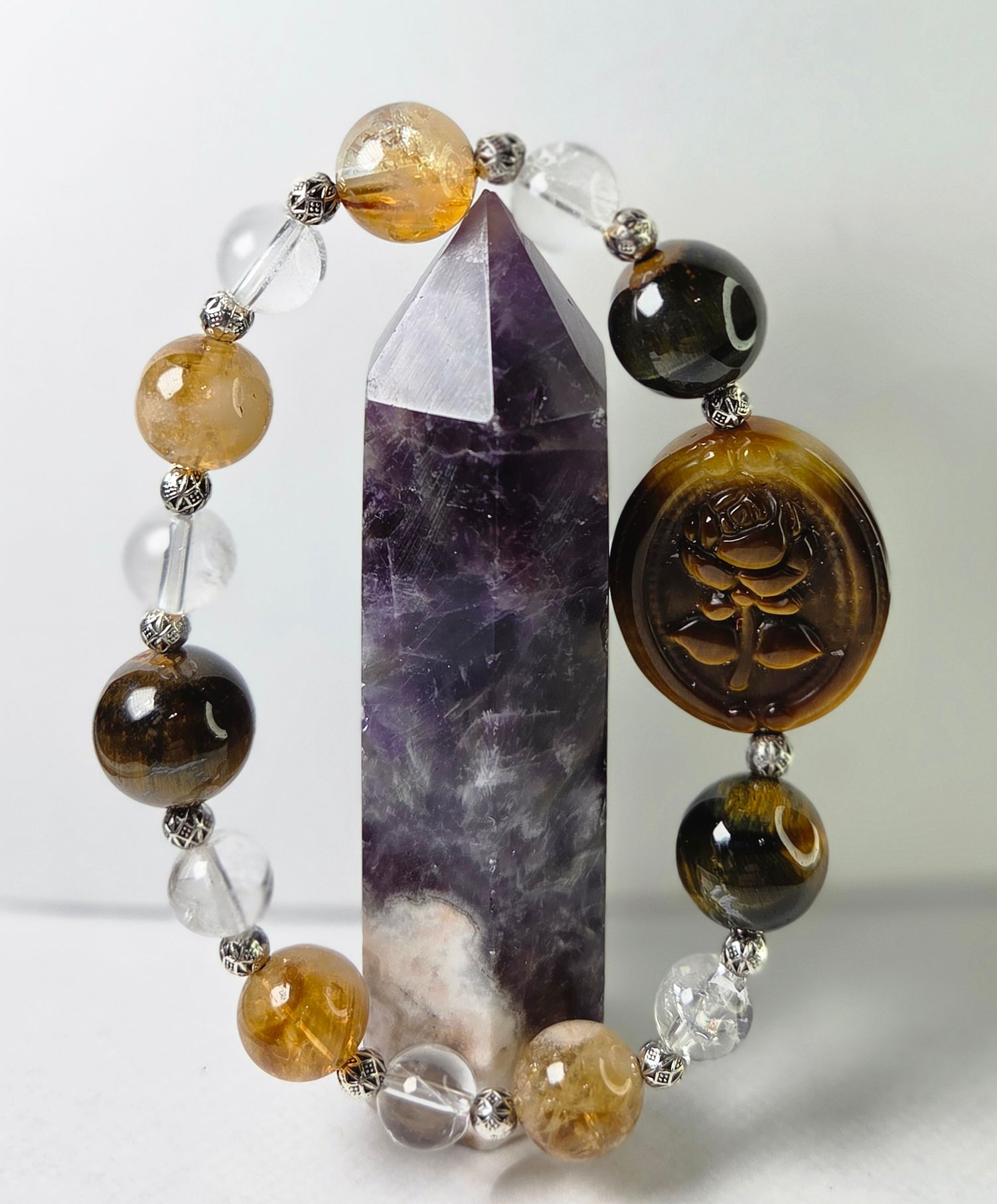 Citrine, Tiger's eye, and Clear Quarts