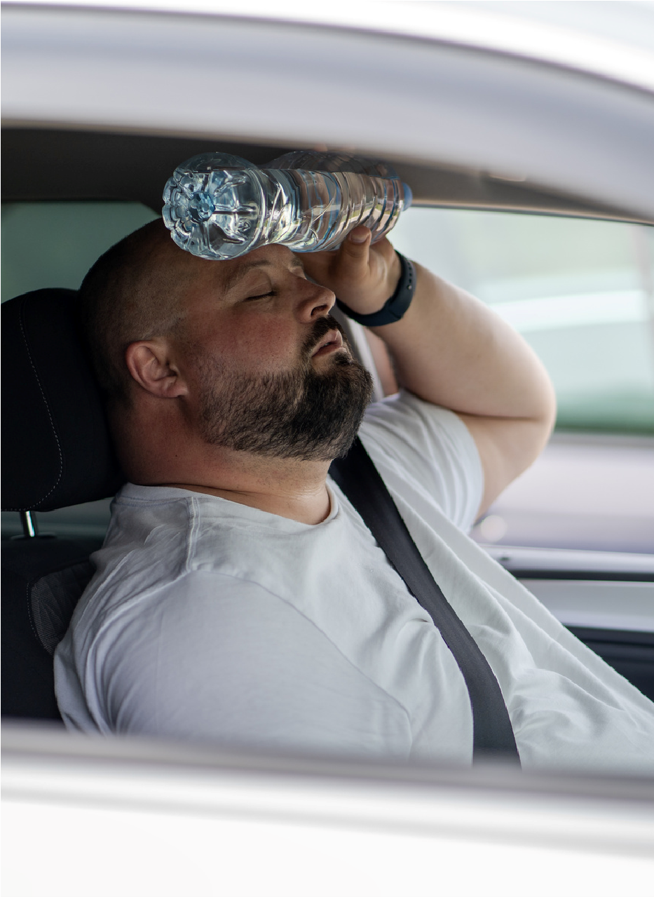 Picture of Man in hot car