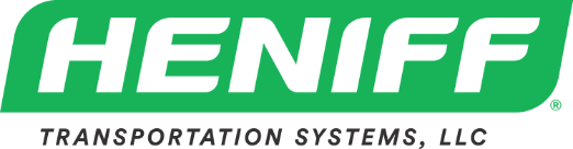 A green logo for heniff transportation systems llc