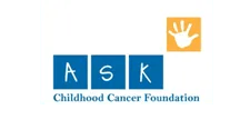 A logo for the ask childhood cancer foundation