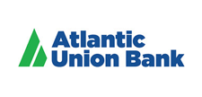 The logo for atlantic union bank is blue and green.