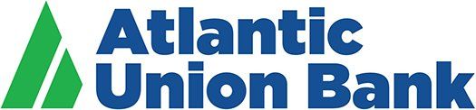 The logo for atlantic union bank is blue and green.