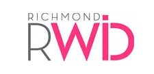 The logo for richmond rwd is pink and black.