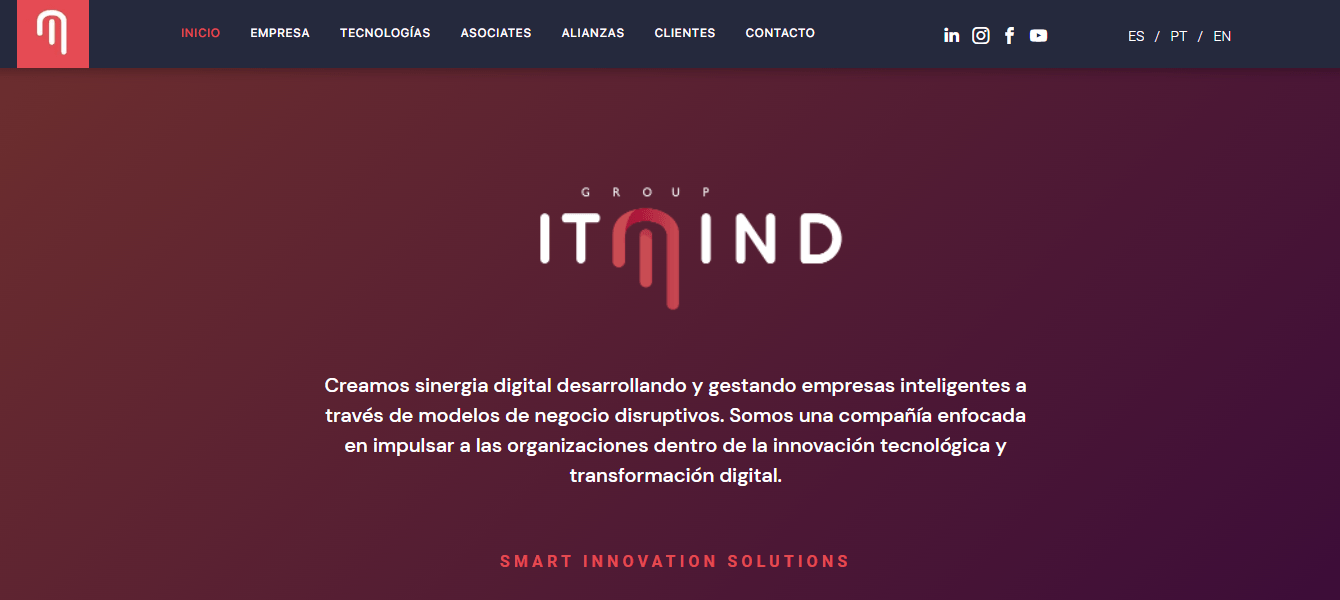 Uma captura de tela de um site chamado itmind.