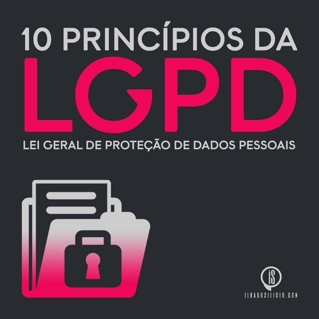 imagem ilustrativa indicando os 10 princípios da LGPD