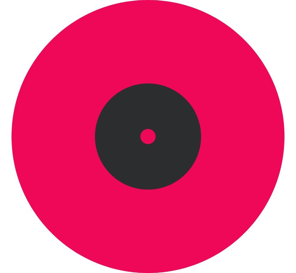 Um círculo vermelho com um círculo preto no meio