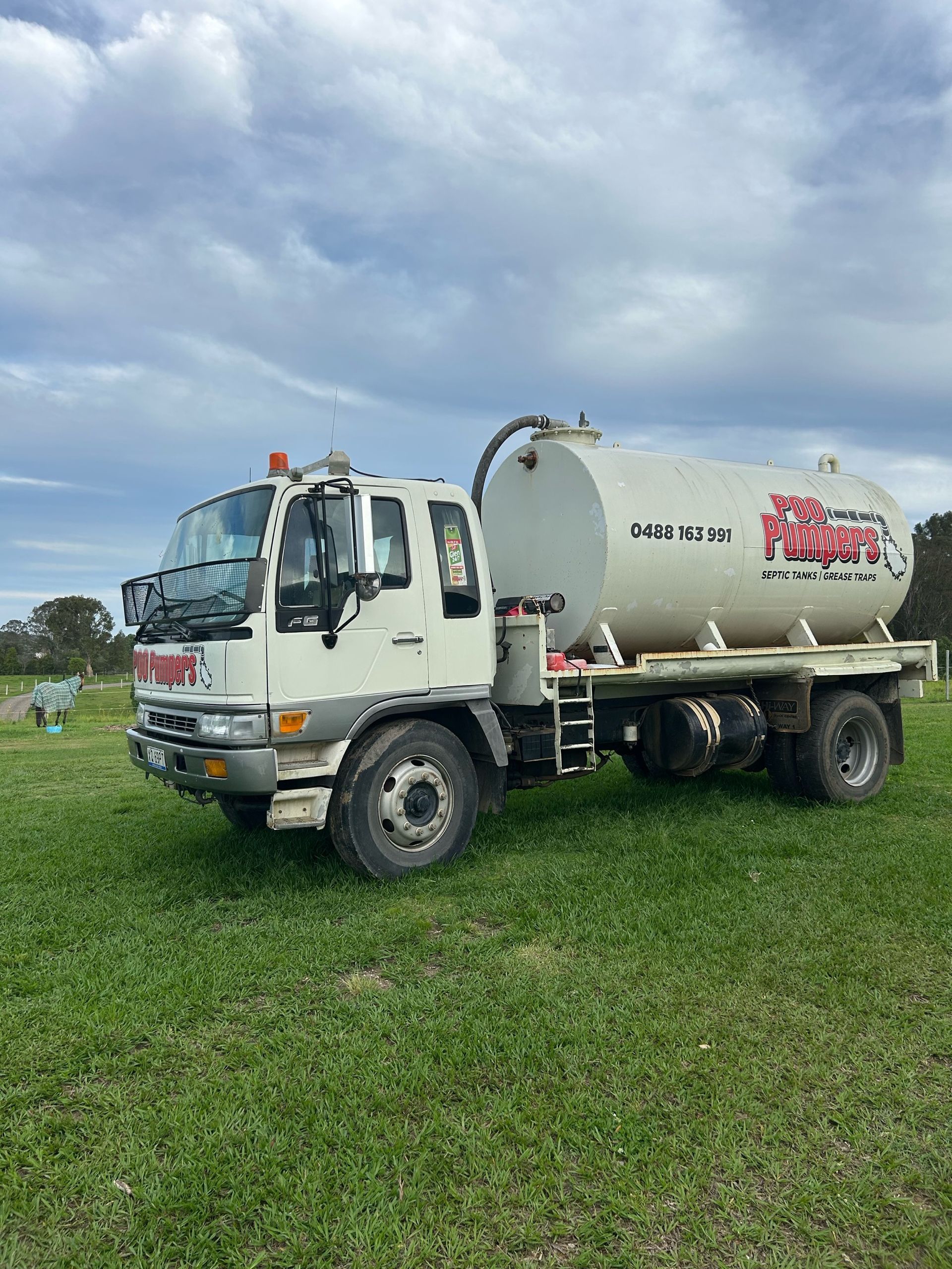 Front Of Septic Tank Truck — Gympie Poo Pumpers in Kilkivan, QLD