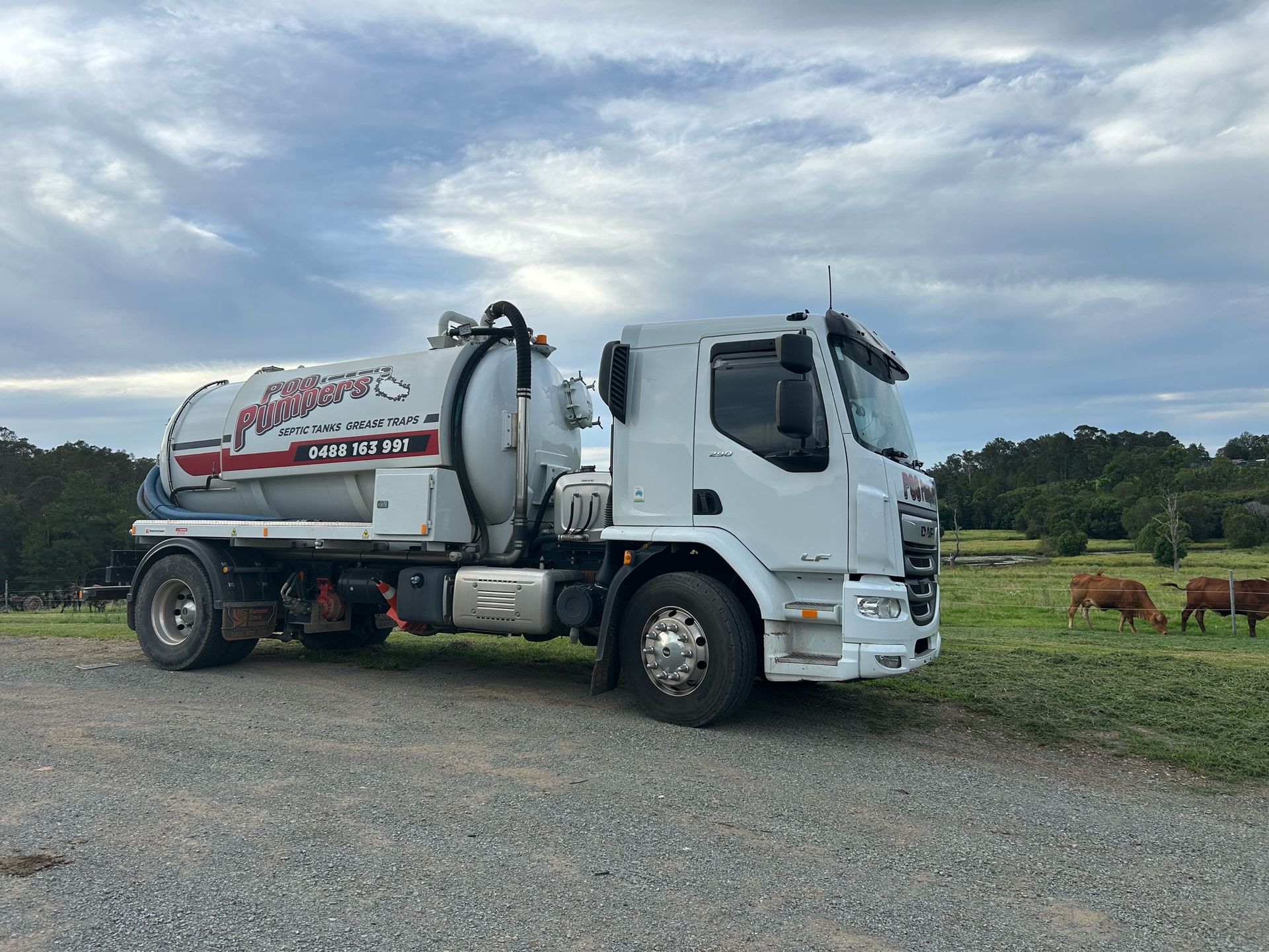 Side View Of A Septic Tank Truck — Gympie Poo Pumpers in Monkland, QLD