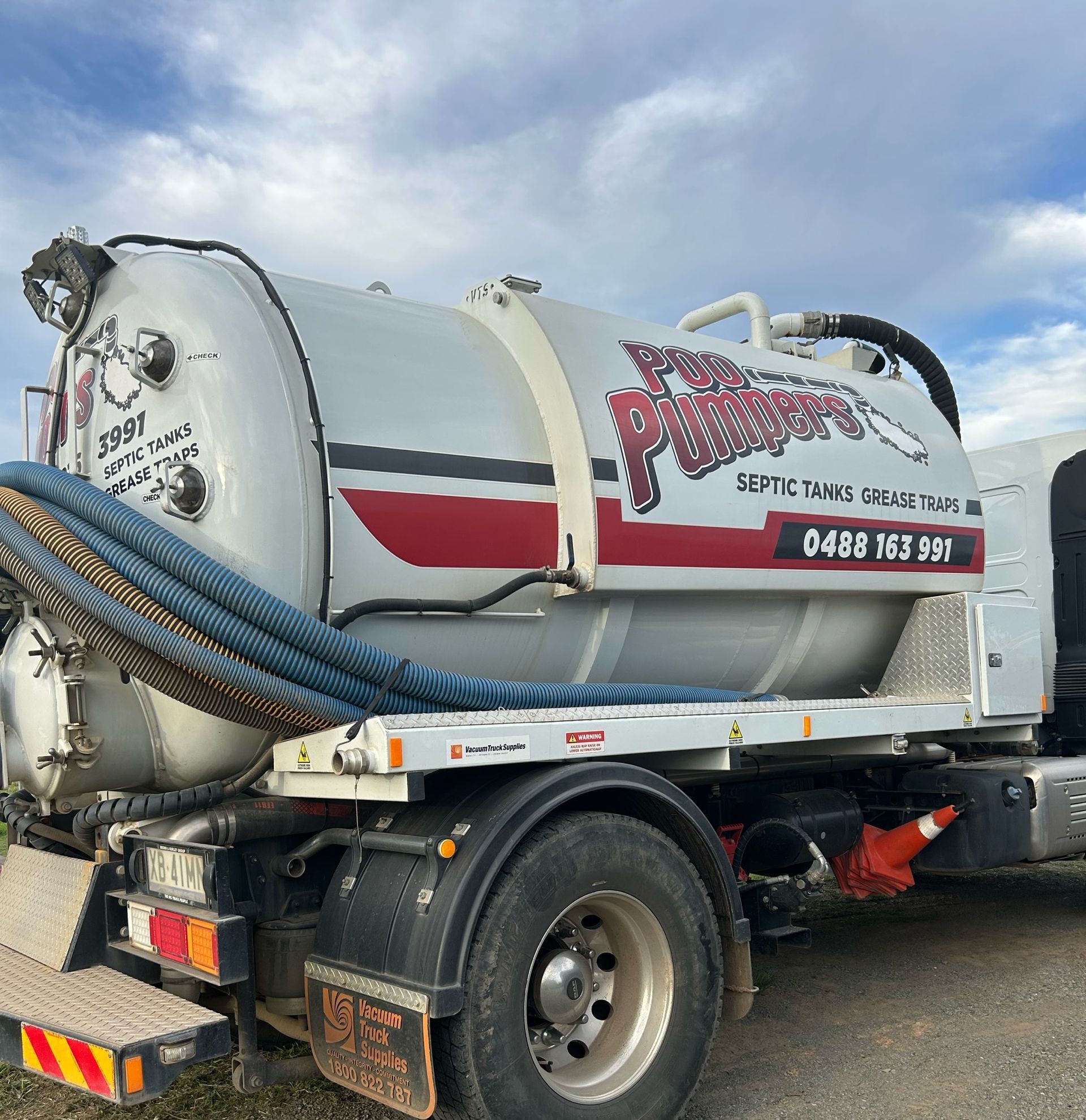 Side Of A Septic Tank Truck — Gympie Poo Pumpers in Goomeri, QLD