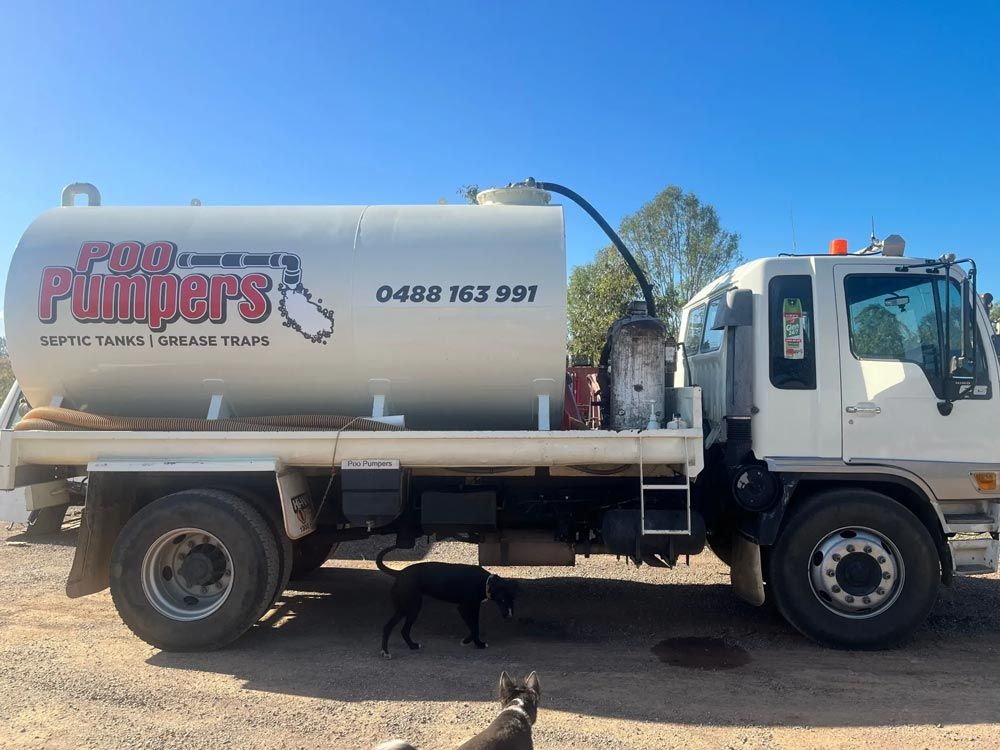 Side View Of Septic Tank Truck — Gympie Poo Pumpers in Glenwood, QLD