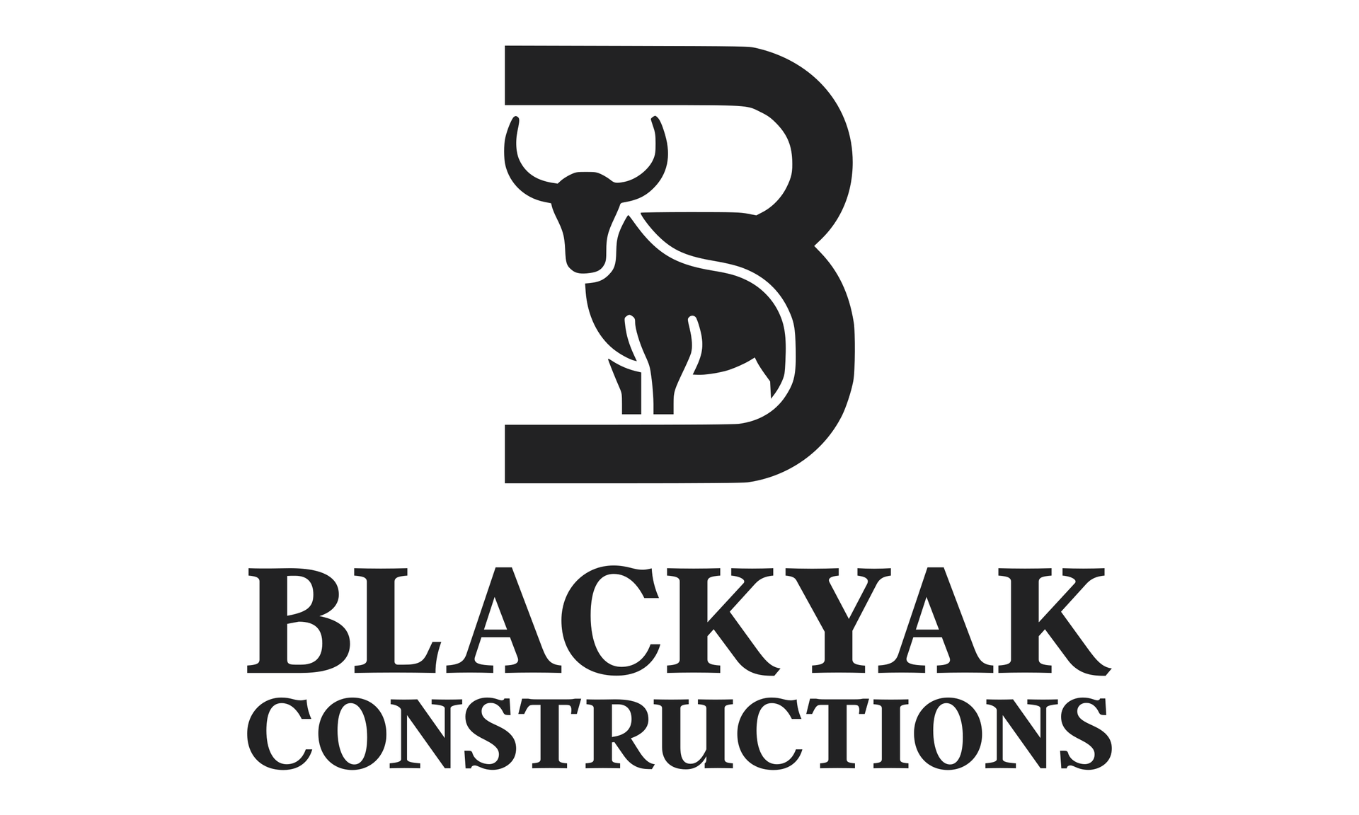 BlackYak Constructions logo: stylized 