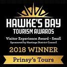 hawke 's bay tourism awards 2018 winner prinsy 's tours