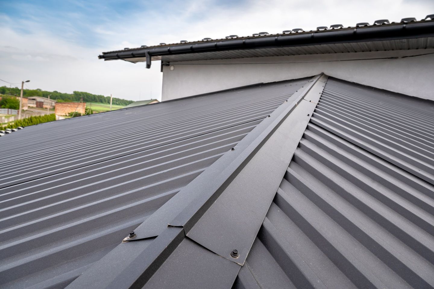 metal roofing on modern house