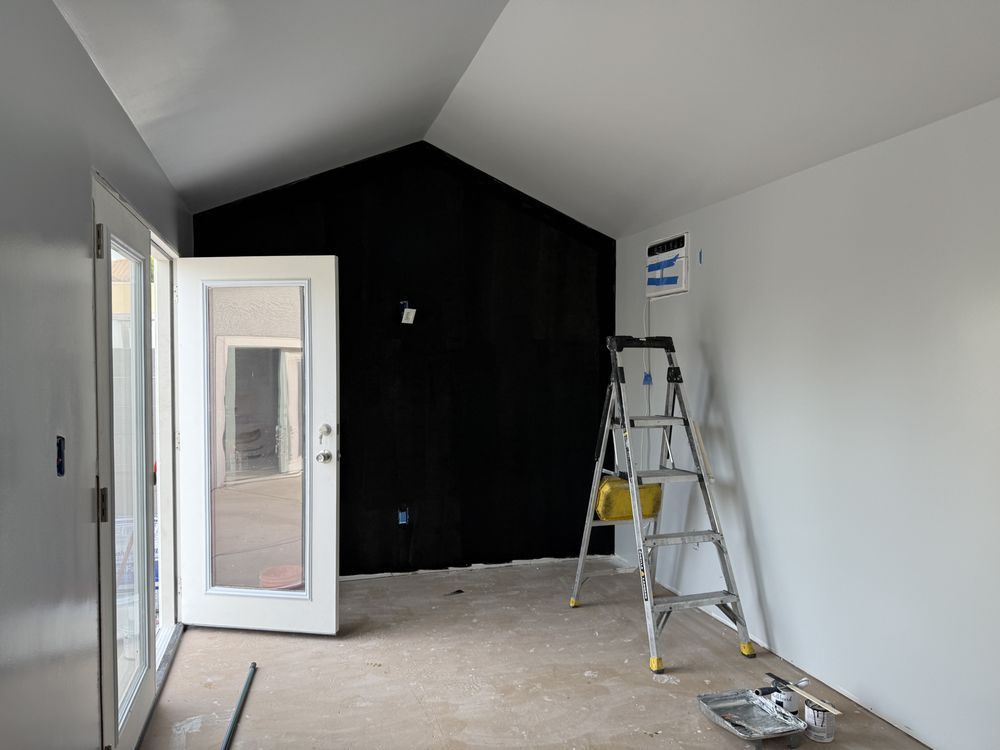 There is a ladder in the middle of the room.