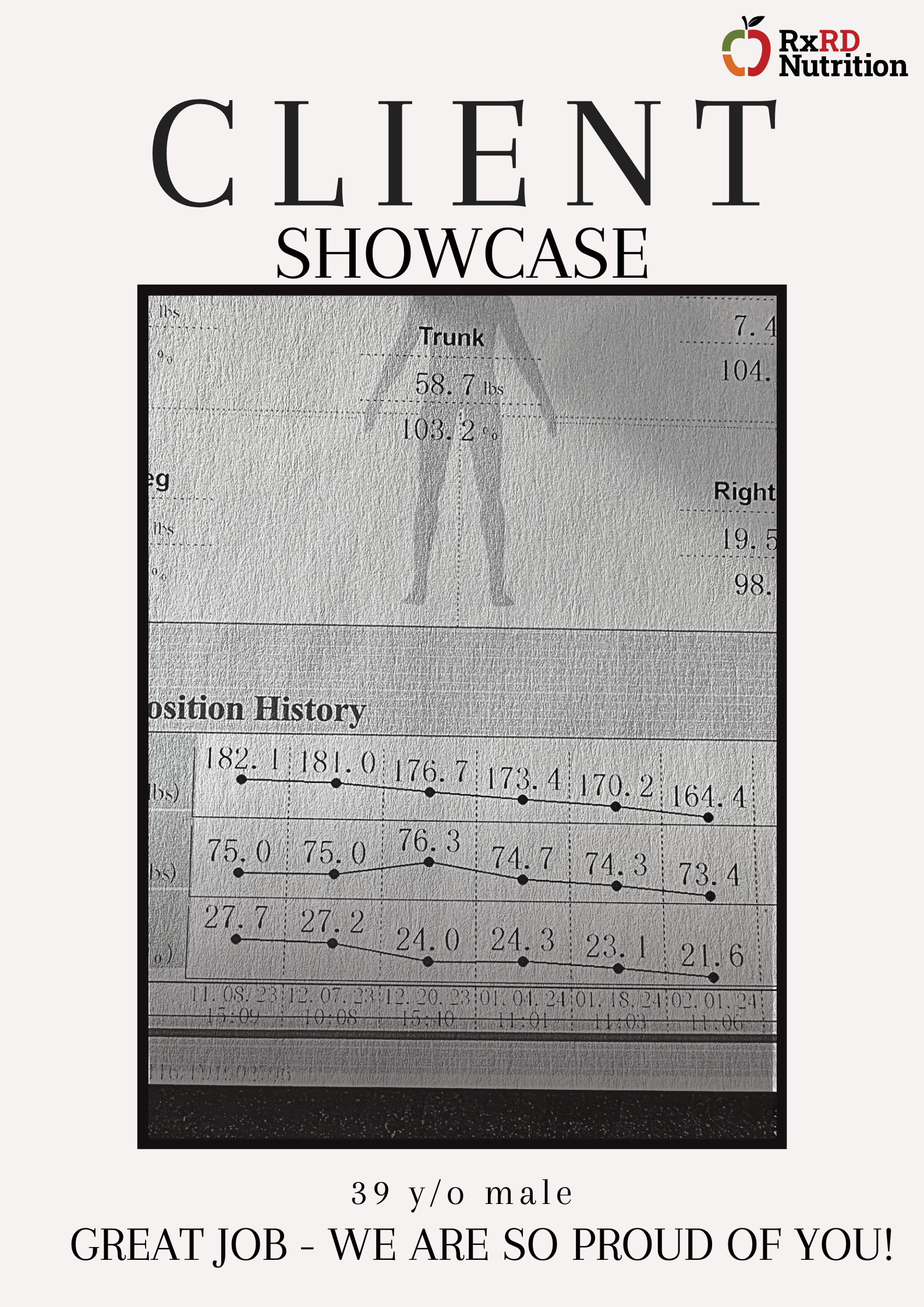 A poster that says client showcase on it