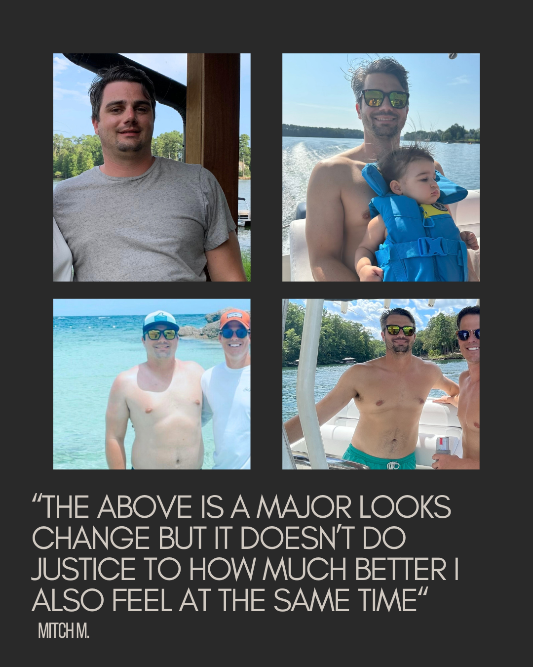 A collage of pictures of men and a quote that says the above is a major looks change