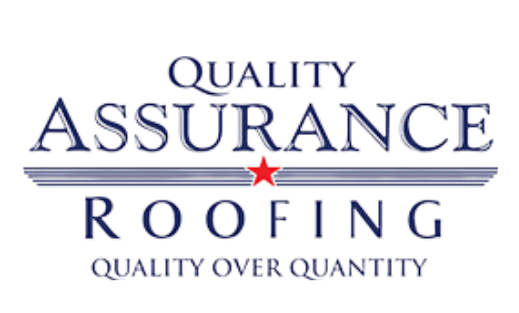 A logo for quality assurance roofing quality over quantity