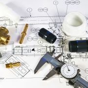 Blueprints and plumbing parts
