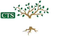 A black and white logo for pcr tree service with a tree in the middle.