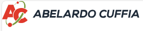 Logotipo para Abelardo Cuffia: “AC” rojo con un remolino verde y el nombre de la empresa.