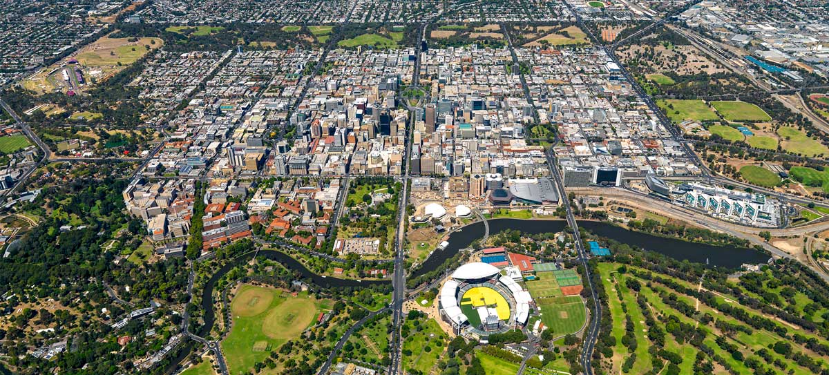 Aerial photo of city area
