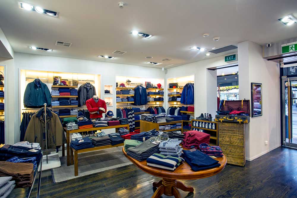 Architectural photo of clothing store