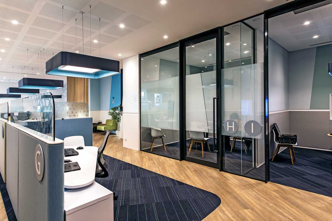 Architectural photo of nice office space