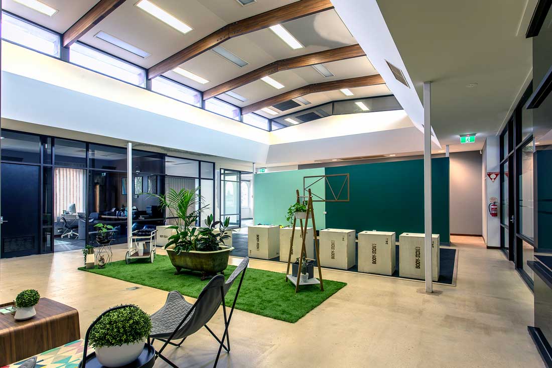 Architectural photo of inside work office space