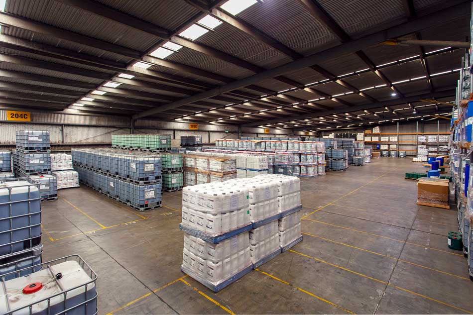 Architectural photo of inside warehouse