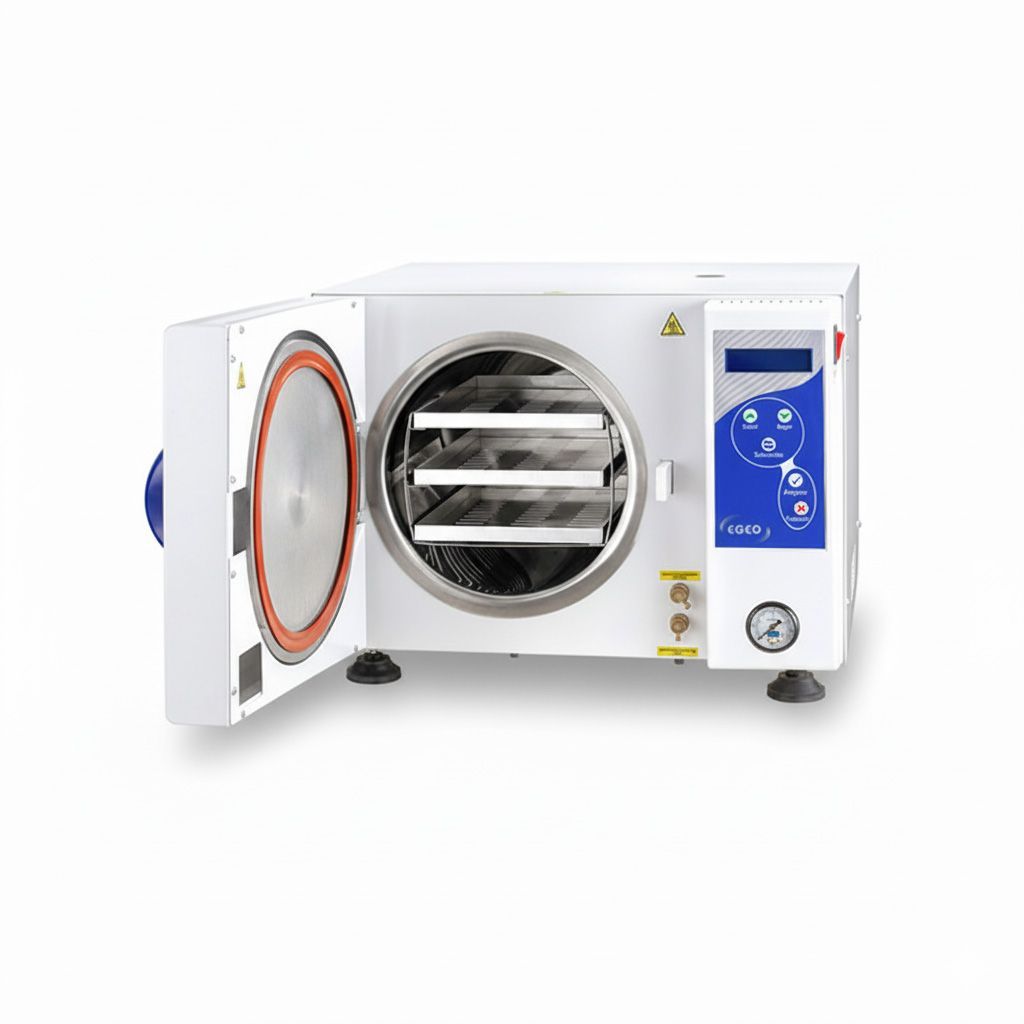 Autoclave EGEO de 12 litros de capacidad, Secado Automático con Bomba de Vacío.