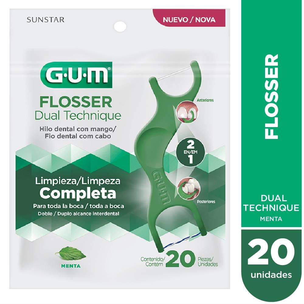 Hilo Dental con mango GUM® Flossers Dual
