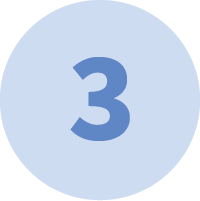 The number three is in a blue circle on a white background.