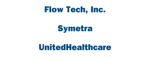 A logo for flow tech inc. symetra and united healthcare