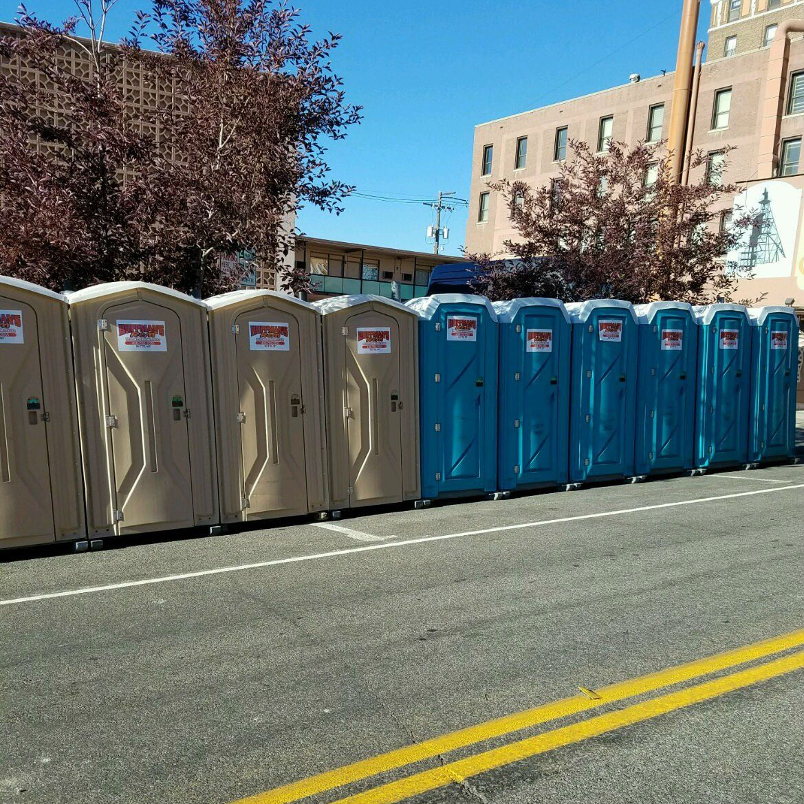 Hoffman's Portable Toilets in a Row — Butte, MT — Hoffman’s R & M Services & Excavation