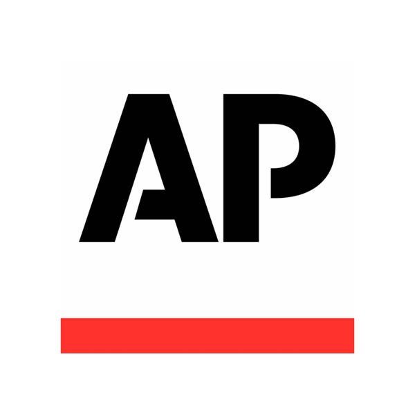 The logo for the ap is black and red with a red stripe.
