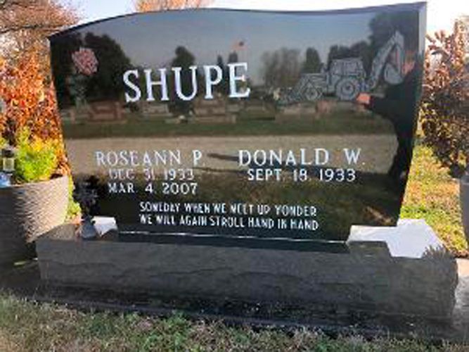 Several different options for monument grave markers offered by Bozell Funeral Homes in Indiana.