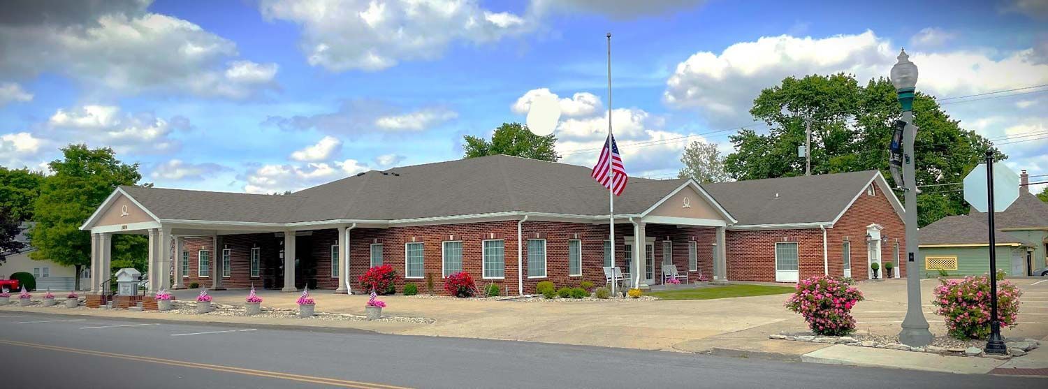 Exterior view of Bozell Funeral Homes in Lapel, IN.