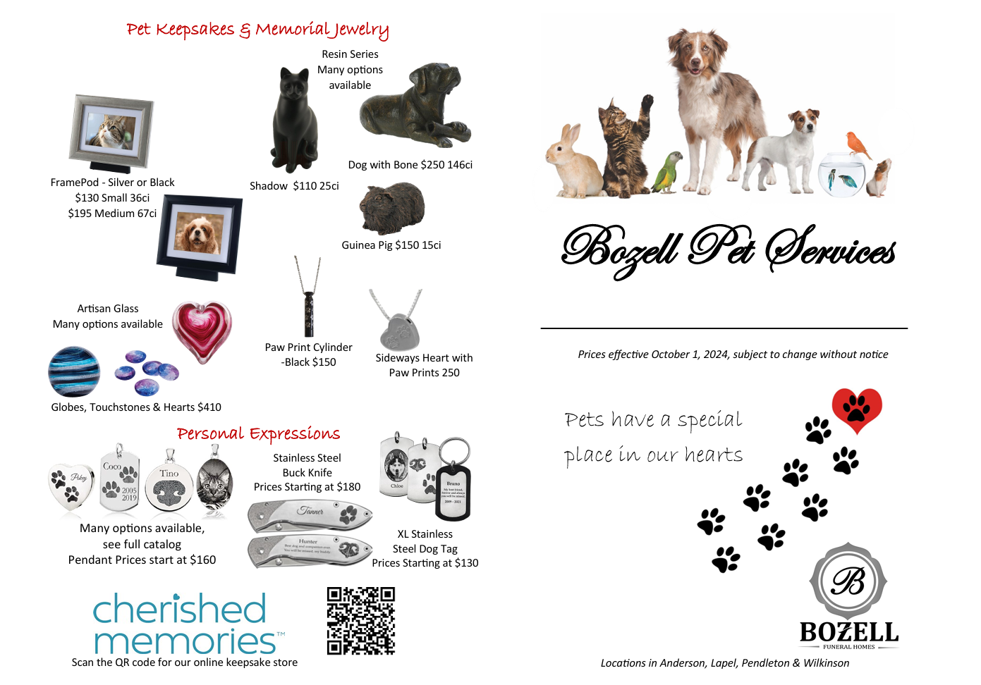 Pet Packages at Bozell Funeral Homes