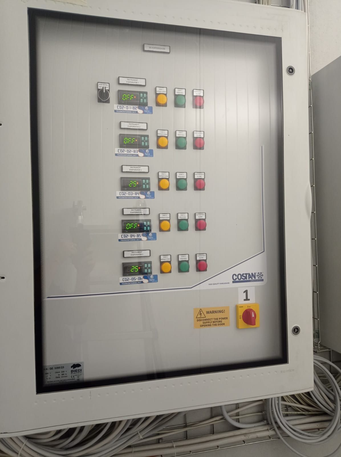 Quadro elettrico-impianto frigo