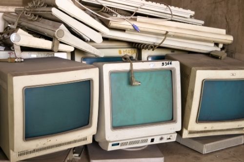 pile of old computers