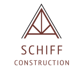 A logo for schiff construction with a triangle in the middle