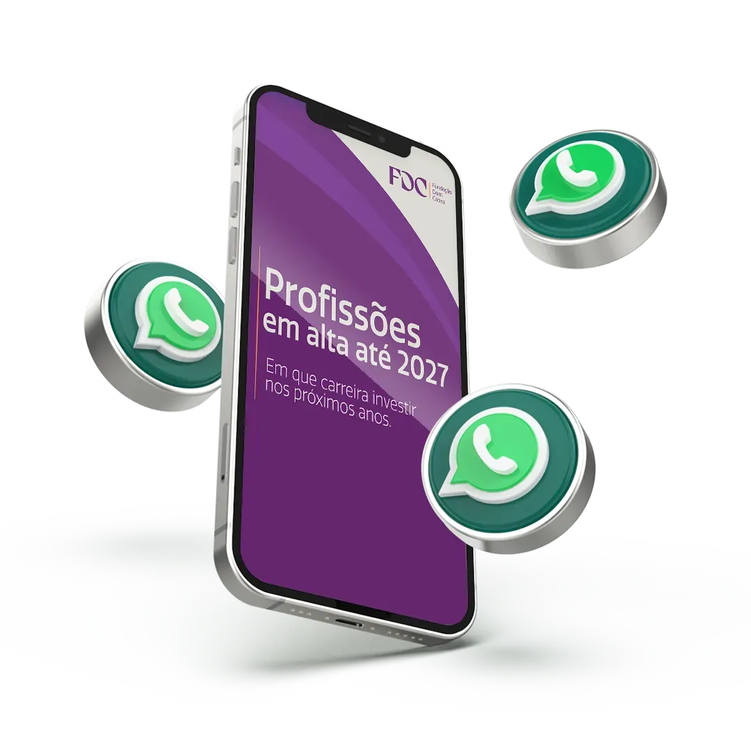 Um tablet branco com símbolos do whatsapp e a imagem de um livro com o título