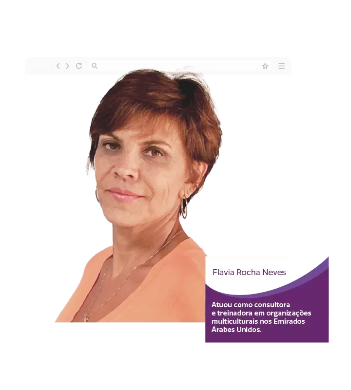 Uma foto de uma mulher com o nome Flávia Rocha Neves