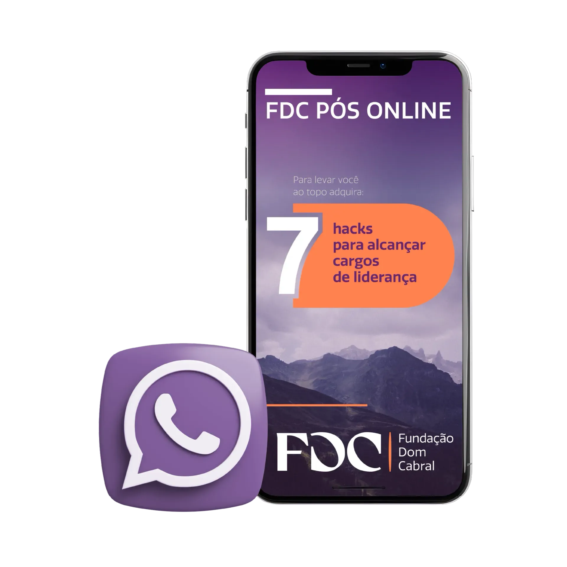 Um celular com uma mensagem na tela que diz hacks para alcancar cargos de liderança.