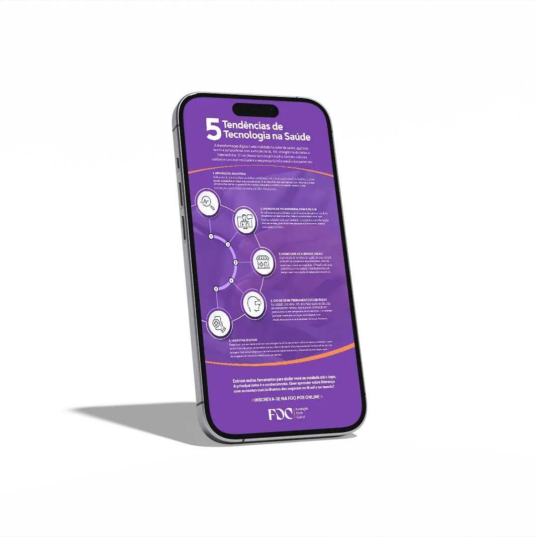 Um tablet branco com a imagem de um livro com o título  