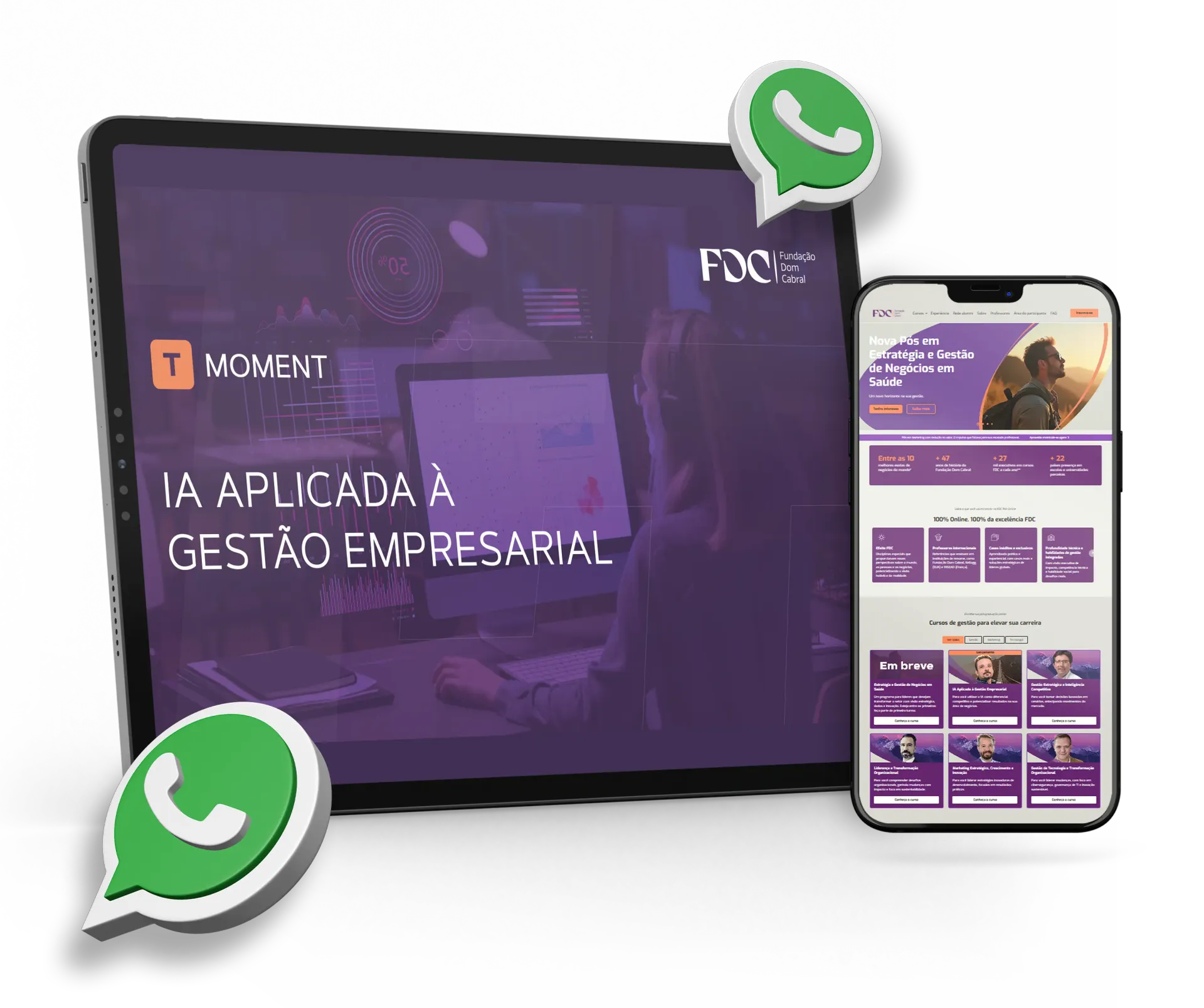 Um celular com três bolhas do WhatsApp flutuando ao redor dele. Com o título 6 passos para fazer um Planejamento de Carreira.