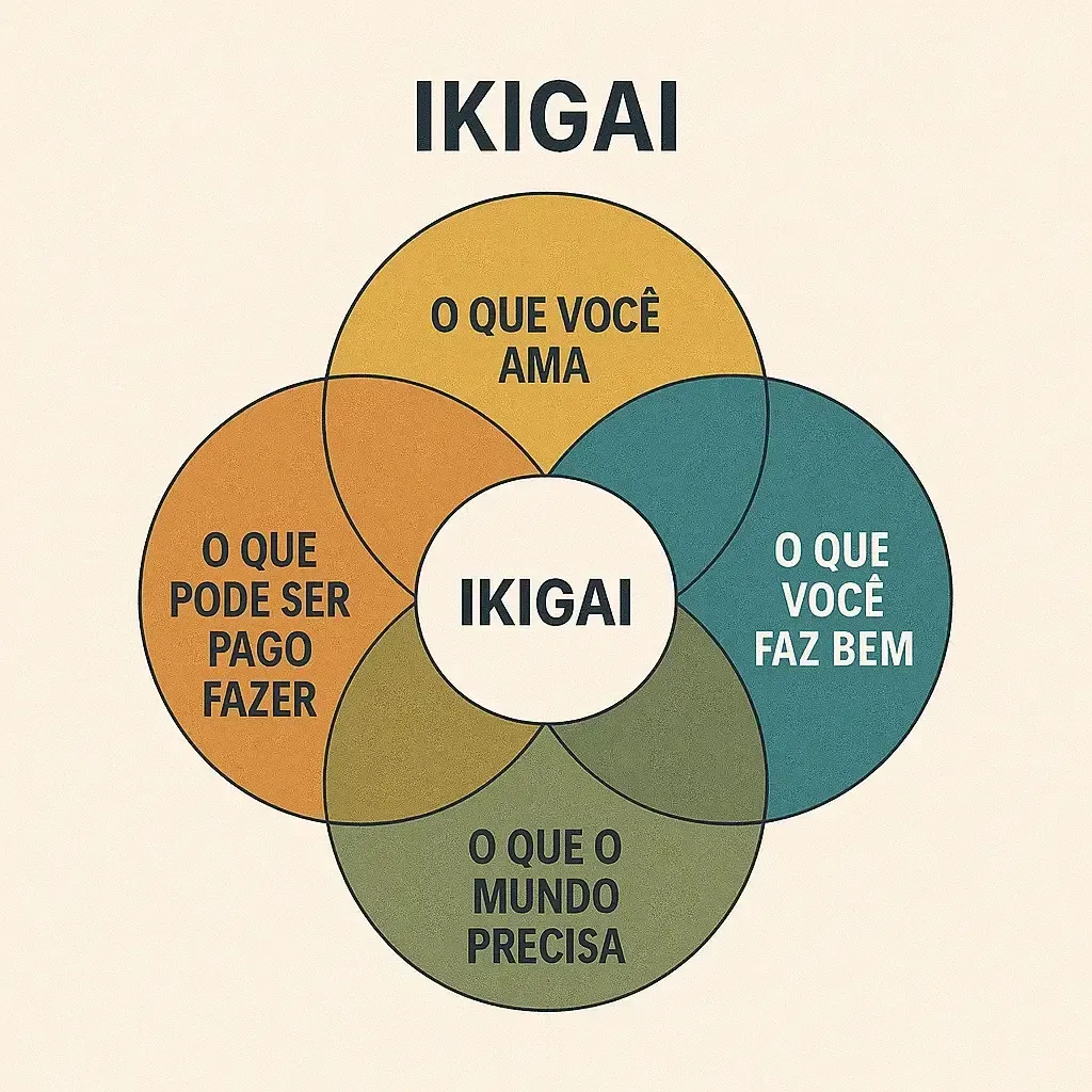 A diagram of ikigai in a foreign language