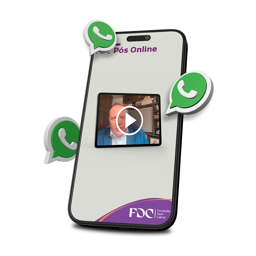 Um tablet branco com símbolos do whatsapp e a imagem de um livro com o título